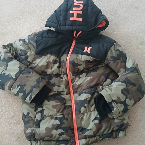 Hurley Other - Hurley Boys Jacket Size M Puffer Jacket Hoodie Camo Camouflage Long Sleeve..Fl